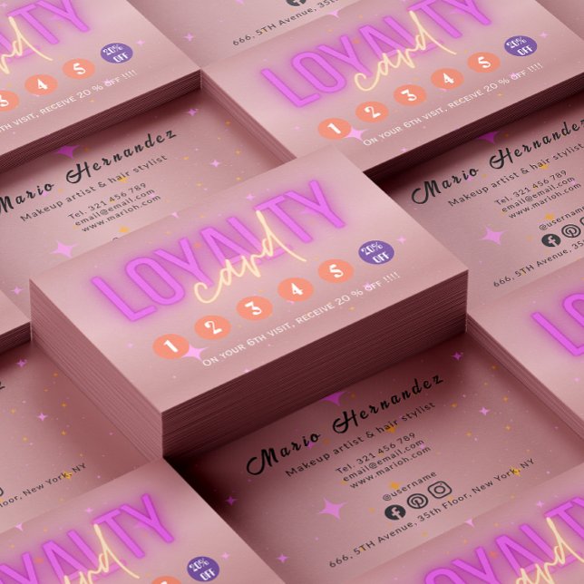 Aesthetician Rose Gold Modern Salon  Loyalty Card (Esthetician Rose Gold Modern Salon Loyalty Card)