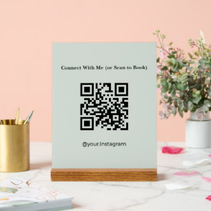 Aesthetician Sage Green QR Code Booking Acrylic Sign