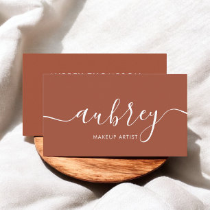 Aesthetician SpaTerracotta Script Bold Modern Business Card
