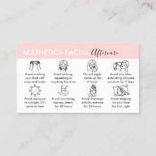 Aesthetics Facial aftercare Business Card