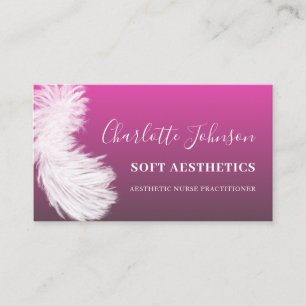 Aesthetics Skincare Pink Feather Business Card