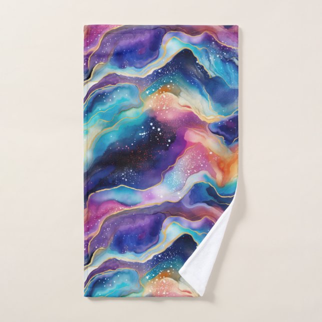 Aesthétique coloré arc-en-ciel agate texture parti (Serviette à main)