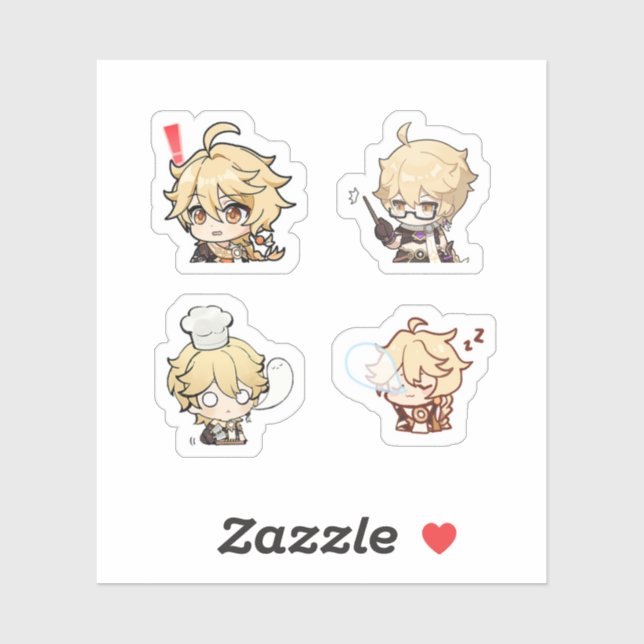 Aether Genshin Impact 4 Pack Sticker Sheet Extra P (Sheet)