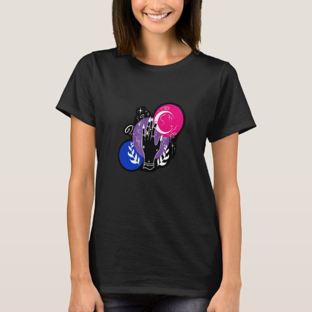 Aeticon Bisexual Witchy Hand Lgbtqia+ Pride T-Shirt (Front)