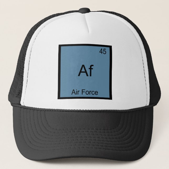 Af - Air Force Military Chemistry Element Symbol Trucker Hat (Front)