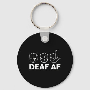 Af Asl Awareness Hand Sign Language Deaf Pride Keychain