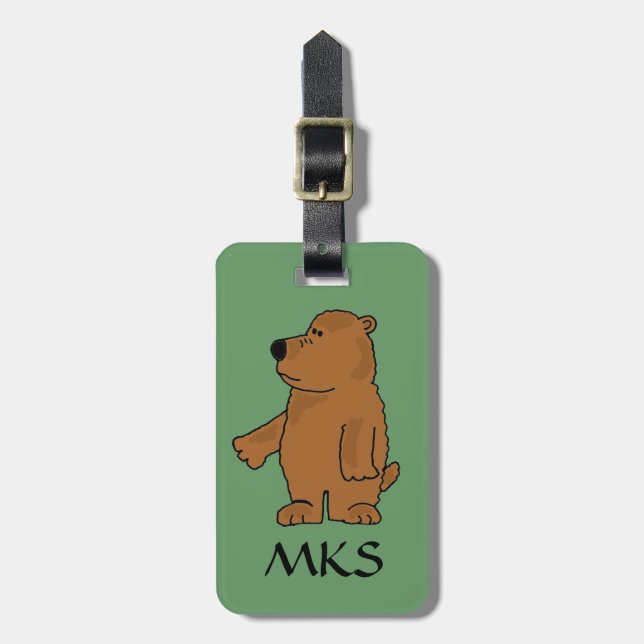 AF- Brown Bear Luggage Tag (Front Vertical)