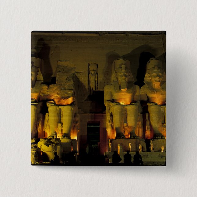 AF, Egypt, Abu Simbel. Colossal Figures of 2 Inch Square Button (Front)