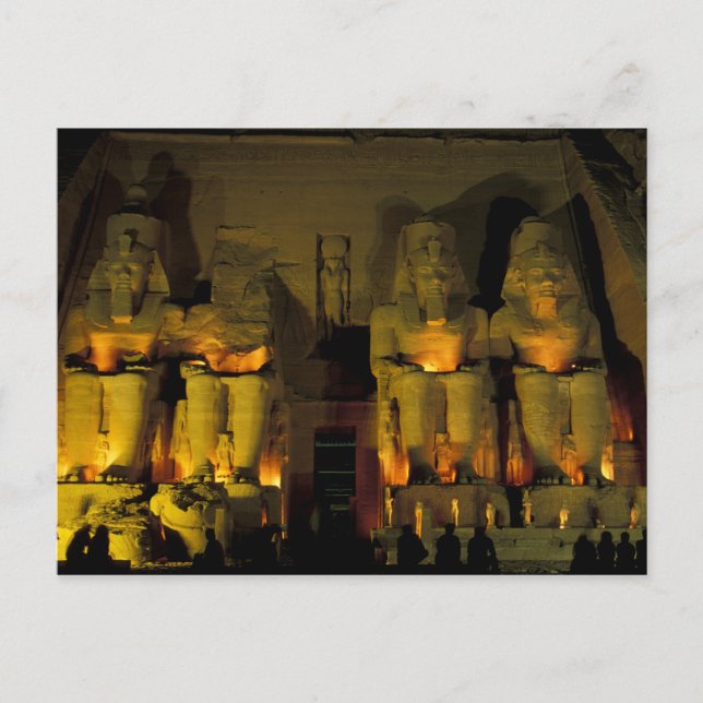 AF, Egypt, Abu Simbel. Colossal Figures of Postcard (Front)