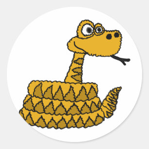 AF- Funky Rattlesnake Cartoon Classic Round Sticker