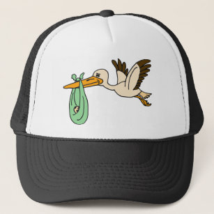 AF- Funny Stork Carrying Baby Hat