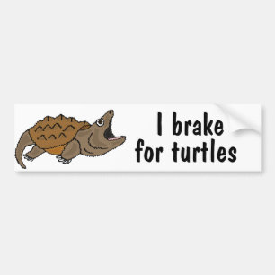 AF- I Brake for Turtles Snapping Turtle Sticker