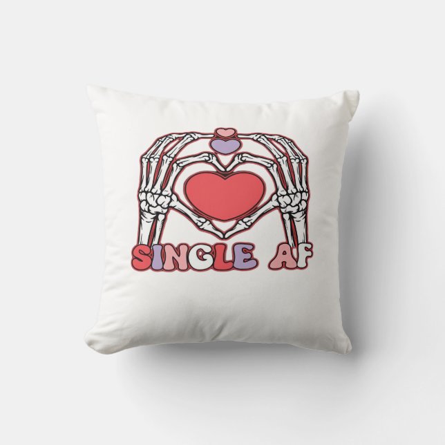 Af Skeleton Hands Valentines Day Classic Look Throw Pillow (Front)