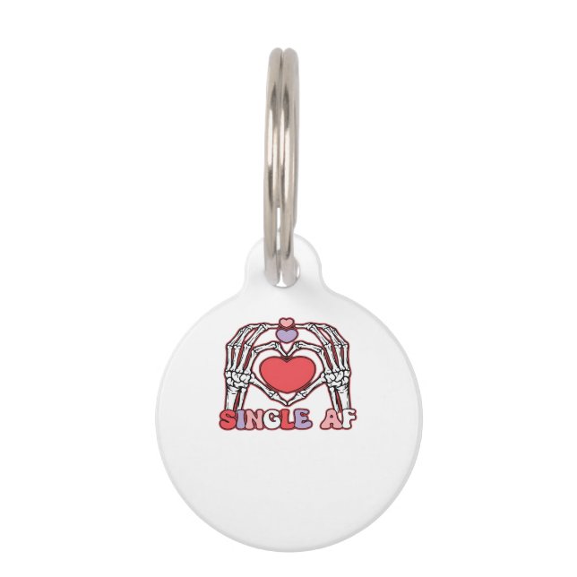 Af Skeleton Hands Valentines Day Classic Pet Tag (Front)