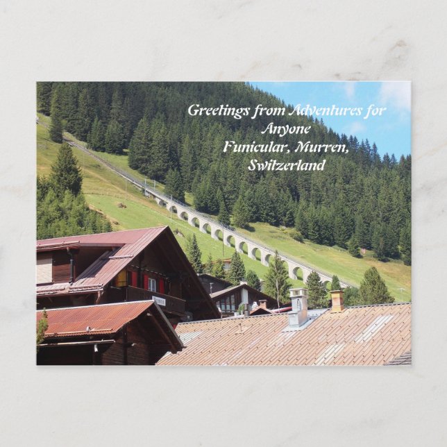 AFA Postcard, Murren Switzerland Funicular Postcard (Front)