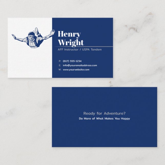 AFF Instructor | USPA Tandem | Skydive Business Card (Front/Back)