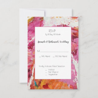 Affaire de cœur : Carte de réponse RSVP de mariage