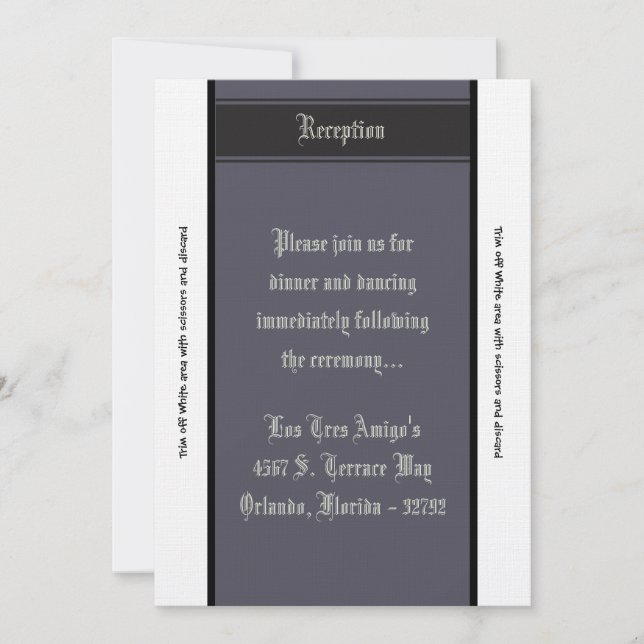 affaire de cravate noire de carte de la réception (Devant)