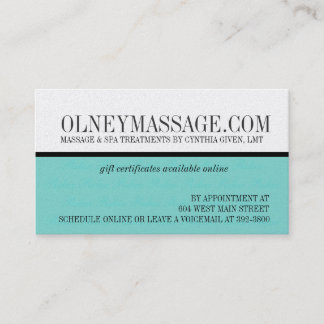 affaires bleues de carte de massage et de contact
