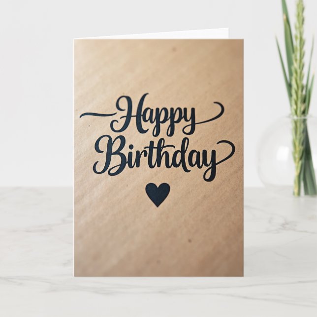 Affectionate Scripted Heart Card (Front)