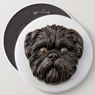 Affenpinscher 3D Inspired 6 Inch Round Button