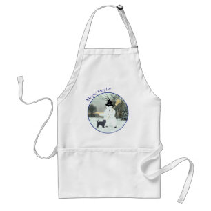 Affenpinscher and Snowman Standard Apron