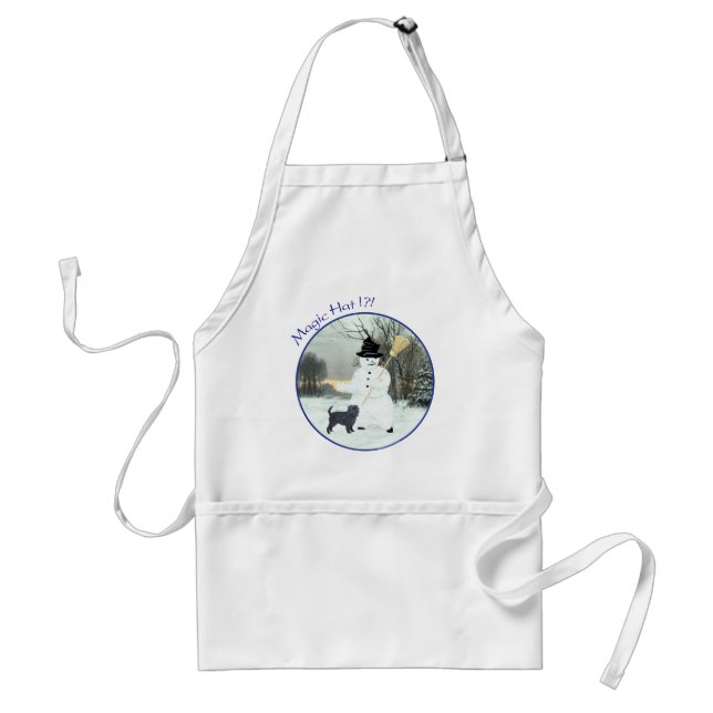 Affenpinscher and Snowman Standard Apron (Front)