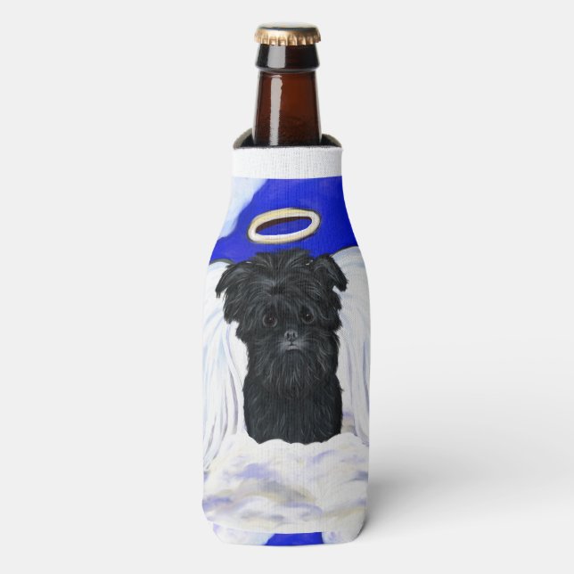 Affenpinscher Angel Bottle Cooler (Bottle Front)