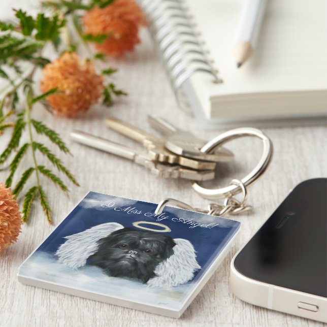 Affenpinscher Angel   Keychain (Front Right)