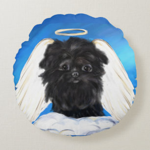Affenpinscher Angel   Round Pillow