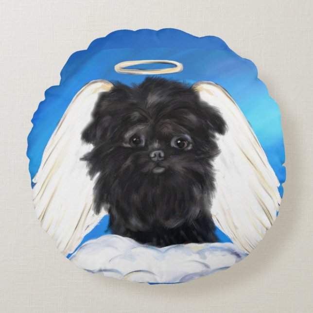 Affenpinscher Angel   Round Pillow (Front)