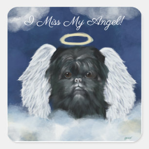 Affenpinscher Angel Square Sticker
