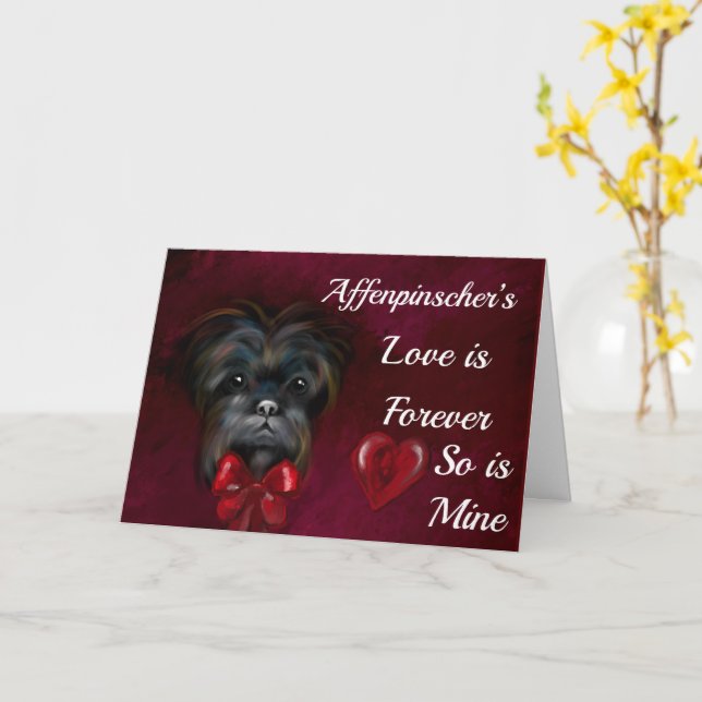 AFFENPINSCHER  CARD (Yellow Flower)