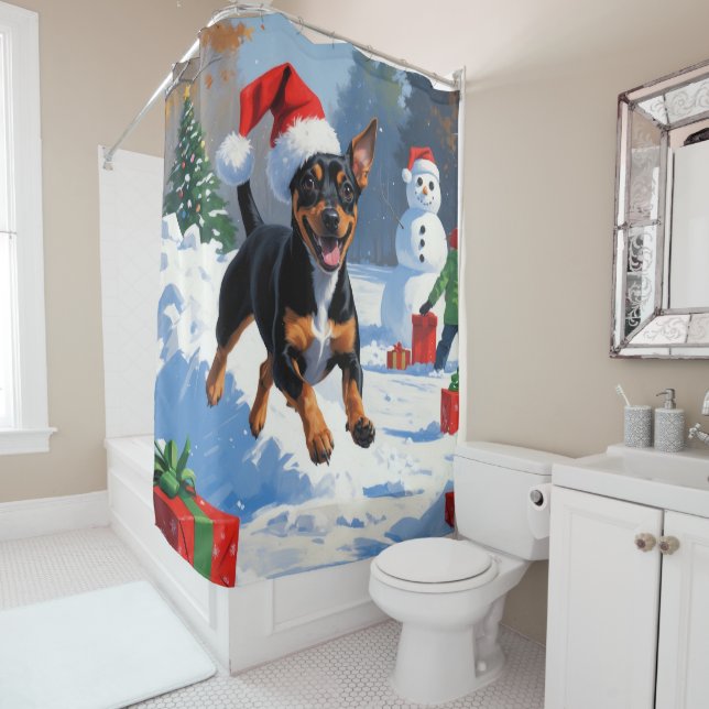 Affenpinscher Christmas Festive Snow Scene (In Situ)