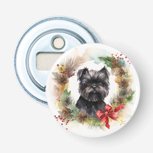 Affenpinscher Christmas Wreath Festive Pup Bottle Opener