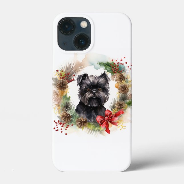 Affenpinscher Christmas Wreath Festive Pup Case-Mate iPhone Case (Back)