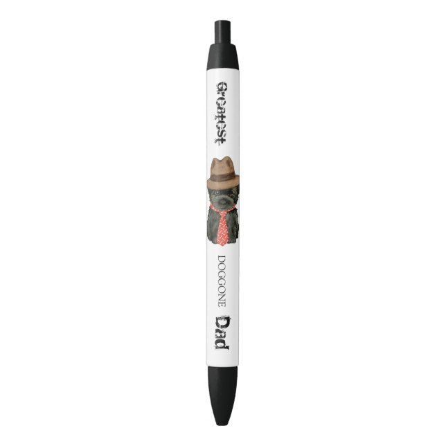 Affenpinscher Dad Black Ink Pen (Front Vertical)