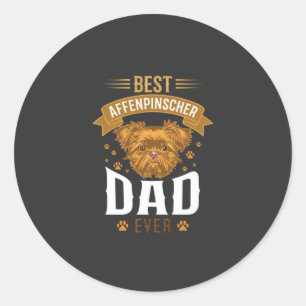 Affenpinscher Dad Ever Dog Face Paw Prints Classic Round Sticker
