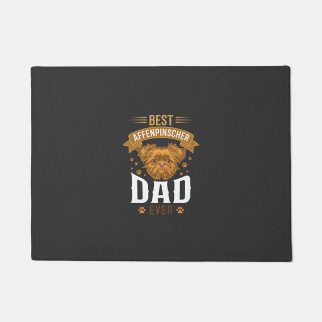 Affenpinscher Dad Ever Dog Face Paw Prints Doormat (Front)