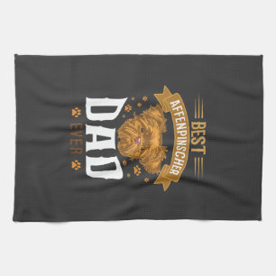Affenpinscher Dad Ever Dog Face Paw Prints Kitchen Towel