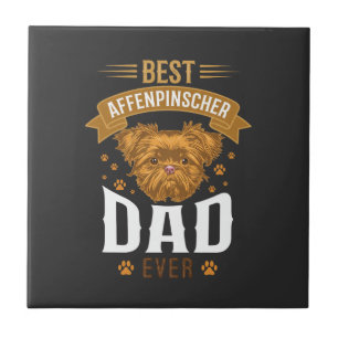 Affenpinscher Dad Ever Dog Face Paw Prints Tile