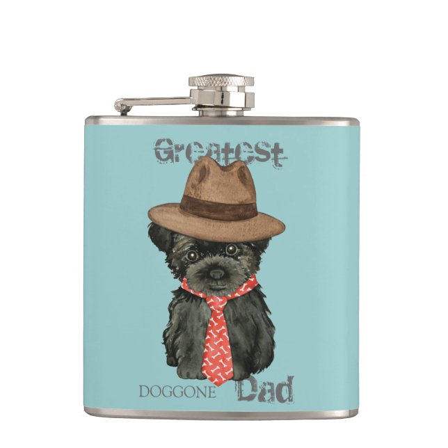 Affenpinscher Dad Hip Flask (Front)