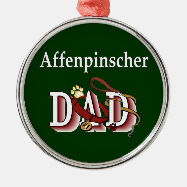 Affenpinscher Dad Metal Ornament (Front)