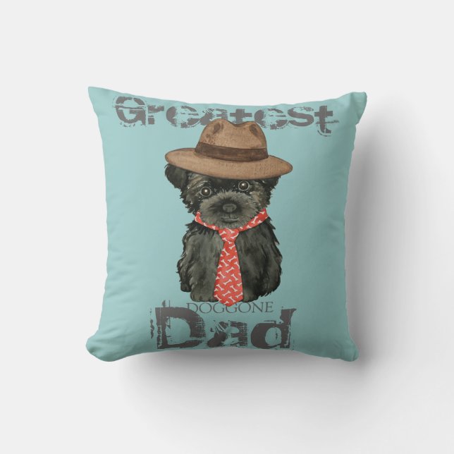 Affenpinscher Dad Throw Pillow (Front)
