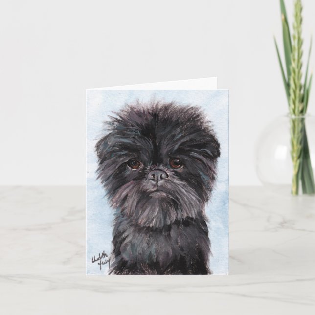 Affenpinscher Dog Art Note Card (Front)