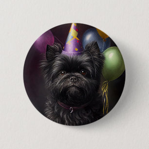 Affenpinscher Dog Birthday Balloons 2 Inch Round Button