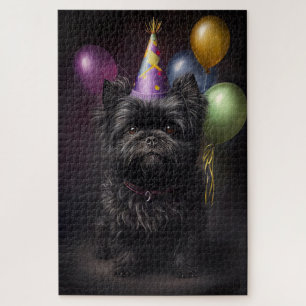 Affenpinscher Dog Birthday Balloons Jigsaw Puzzle
