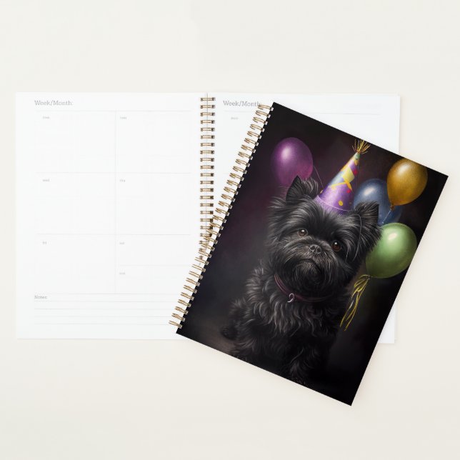 Affenpinscher Dog Birthday Balloons Planner (Display)