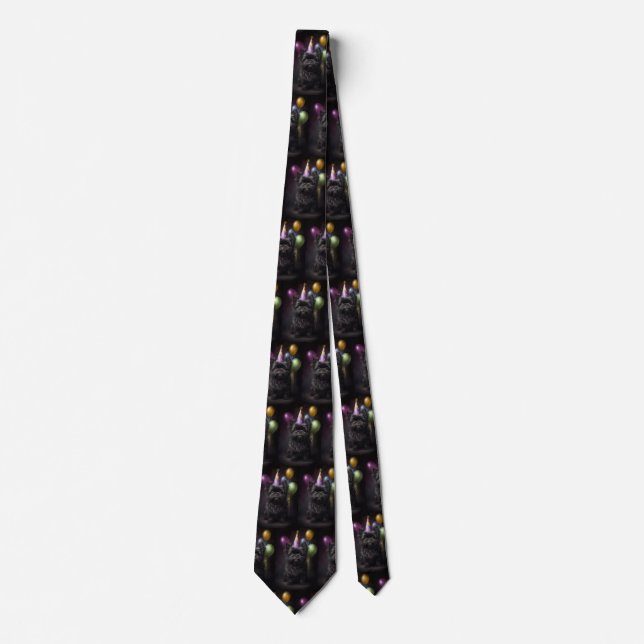 Affenpinscher Dog Birthday Balloons Tie (Front)