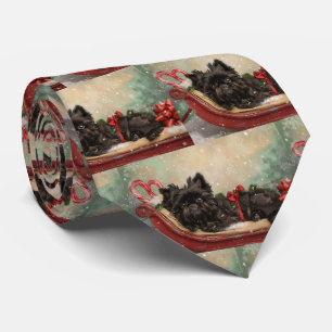 Affenpinscher Dog Christmas Festive Tie